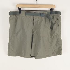 Columbia Gray Sandy River Cargo Outdoor Belted Lightweight Green Shorts Women XL